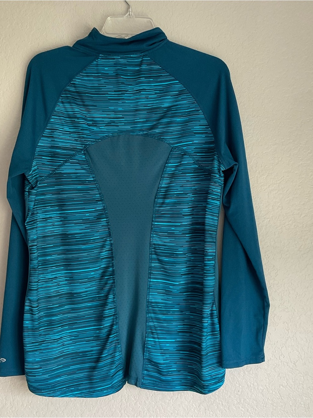 Champion Teal & Aqua Quarter-Zip Long Sleeve Sweatshirt women’s L - Picture 4 of 8